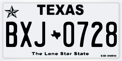 TX license plate BXJ0728