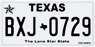 TX license plate BXJ0729