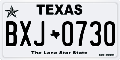 TX license plate BXJ0730