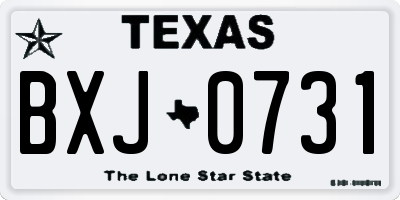 TX license plate BXJ0731