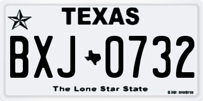 TX license plate BXJ0732