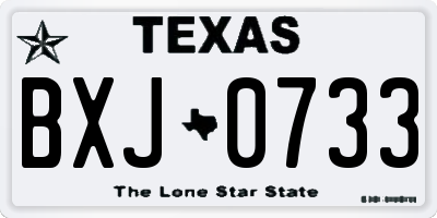 TX license plate BXJ0733