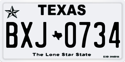 TX license plate BXJ0734
