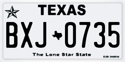 TX license plate BXJ0735