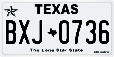 TX license plate BXJ0736