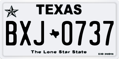 TX license plate BXJ0737