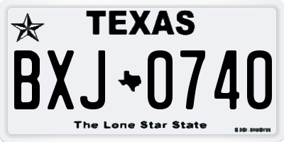 TX license plate BXJ0740