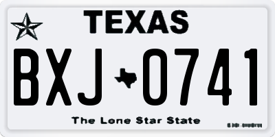 TX license plate BXJ0741