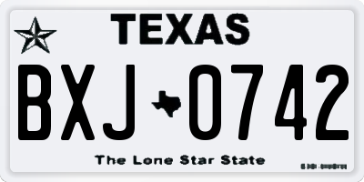 TX license plate BXJ0742