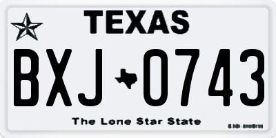 TX license plate BXJ0743