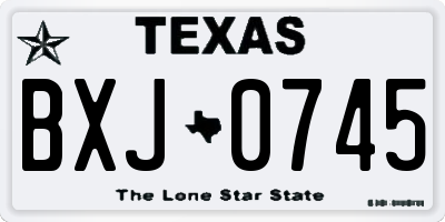 TX license plate BXJ0745