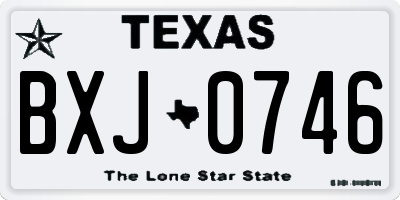 TX license plate BXJ0746