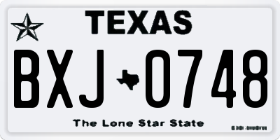 TX license plate BXJ0748
