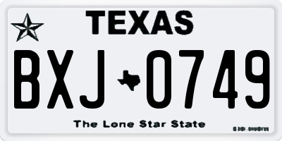 TX license plate BXJ0749