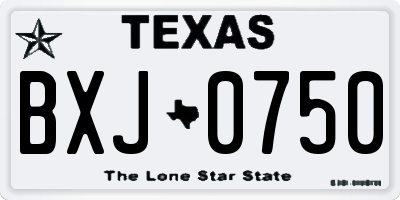 TX license plate BXJ0750