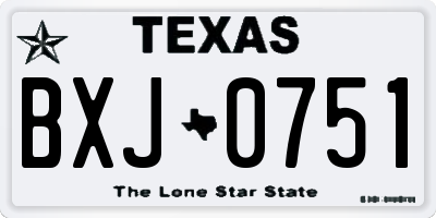 TX license plate BXJ0751