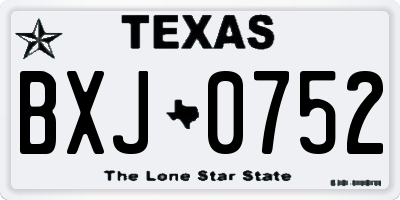 TX license plate BXJ0752