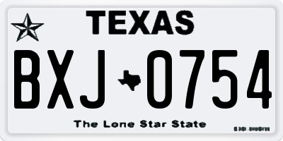 TX license plate BXJ0754