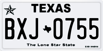 TX license plate BXJ0755