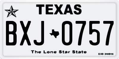 TX license plate BXJ0757