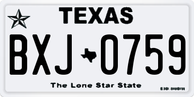 TX license plate BXJ0759