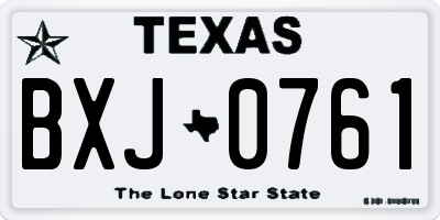 TX license plate BXJ0761