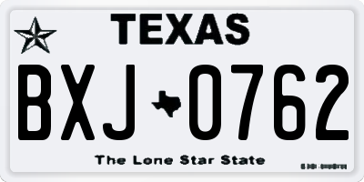 TX license plate BXJ0762