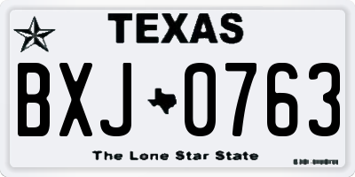 TX license plate BXJ0763