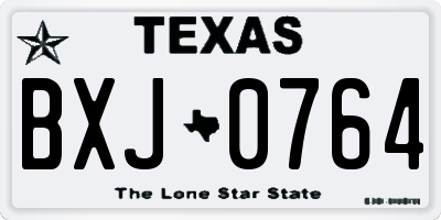 TX license plate BXJ0764
