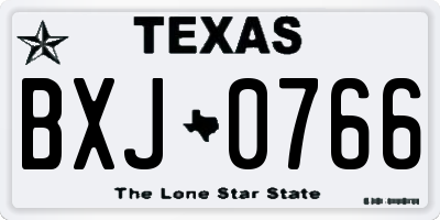 TX license plate BXJ0766
