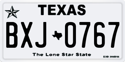 TX license plate BXJ0767