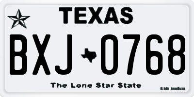 TX license plate BXJ0768
