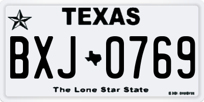 TX license plate BXJ0769