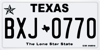 TX license plate BXJ0770