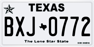 TX license plate BXJ0772