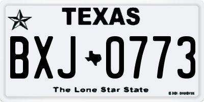 TX license plate BXJ0773