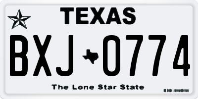 TX license plate BXJ0774