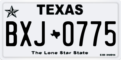 TX license plate BXJ0775