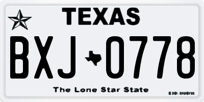 TX license plate BXJ0778