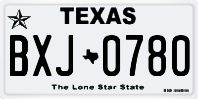 TX license plate BXJ0780
