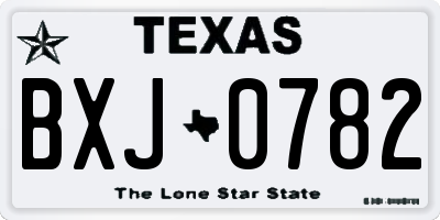 TX license plate BXJ0782