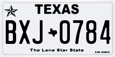 TX license plate BXJ0784