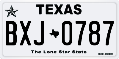 TX license plate BXJ0787