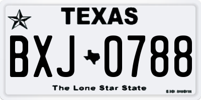 TX license plate BXJ0788