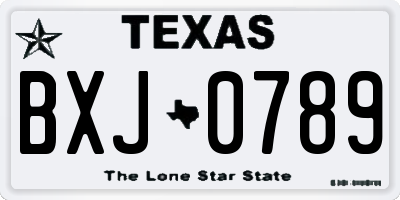 TX license plate BXJ0789