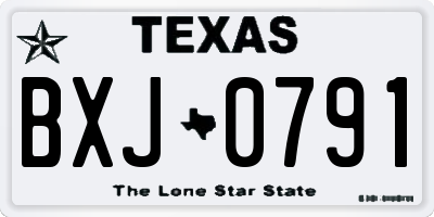TX license plate BXJ0791