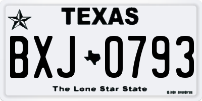 TX license plate BXJ0793