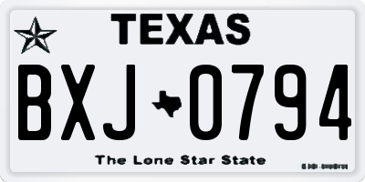 TX license plate BXJ0794