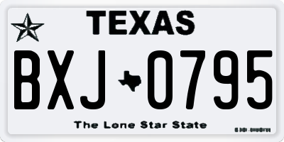 TX license plate BXJ0795