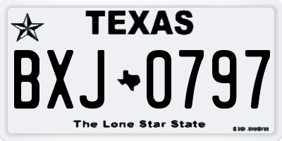 TX license plate BXJ0797